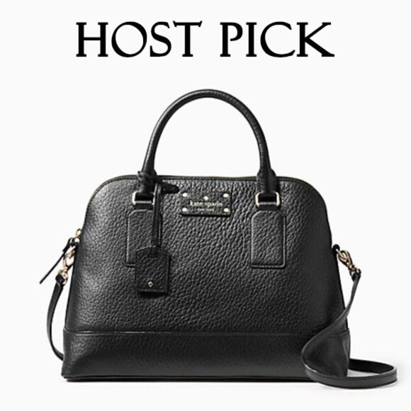 NWT Kate Spade black small leather satchel handbag - Picture 1 of 10